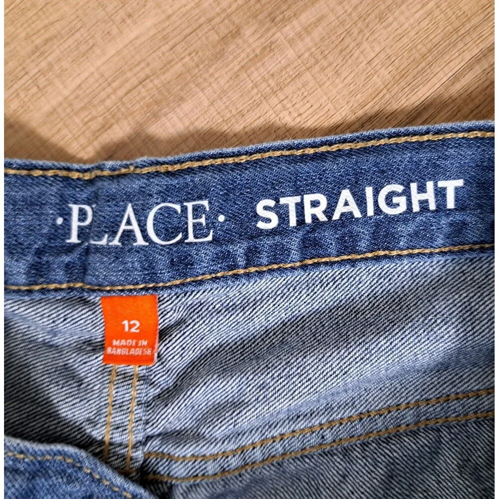 Children's PLACE Boys Jeans-Medium Wash -Straight Leg-Adjustable Waist -Size 12